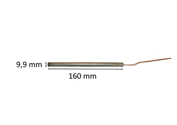 Gløderør / Eltænder til pilleovn:  9,9 mm x 160 mm 300 Watt
